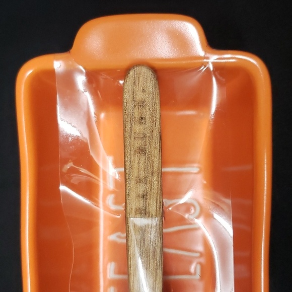 Rae Dunn NWT "FEAST" Mini Loaf Pan with Wooden Spoon - Picture 3 of 5